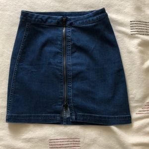Free people denim zip front skirt